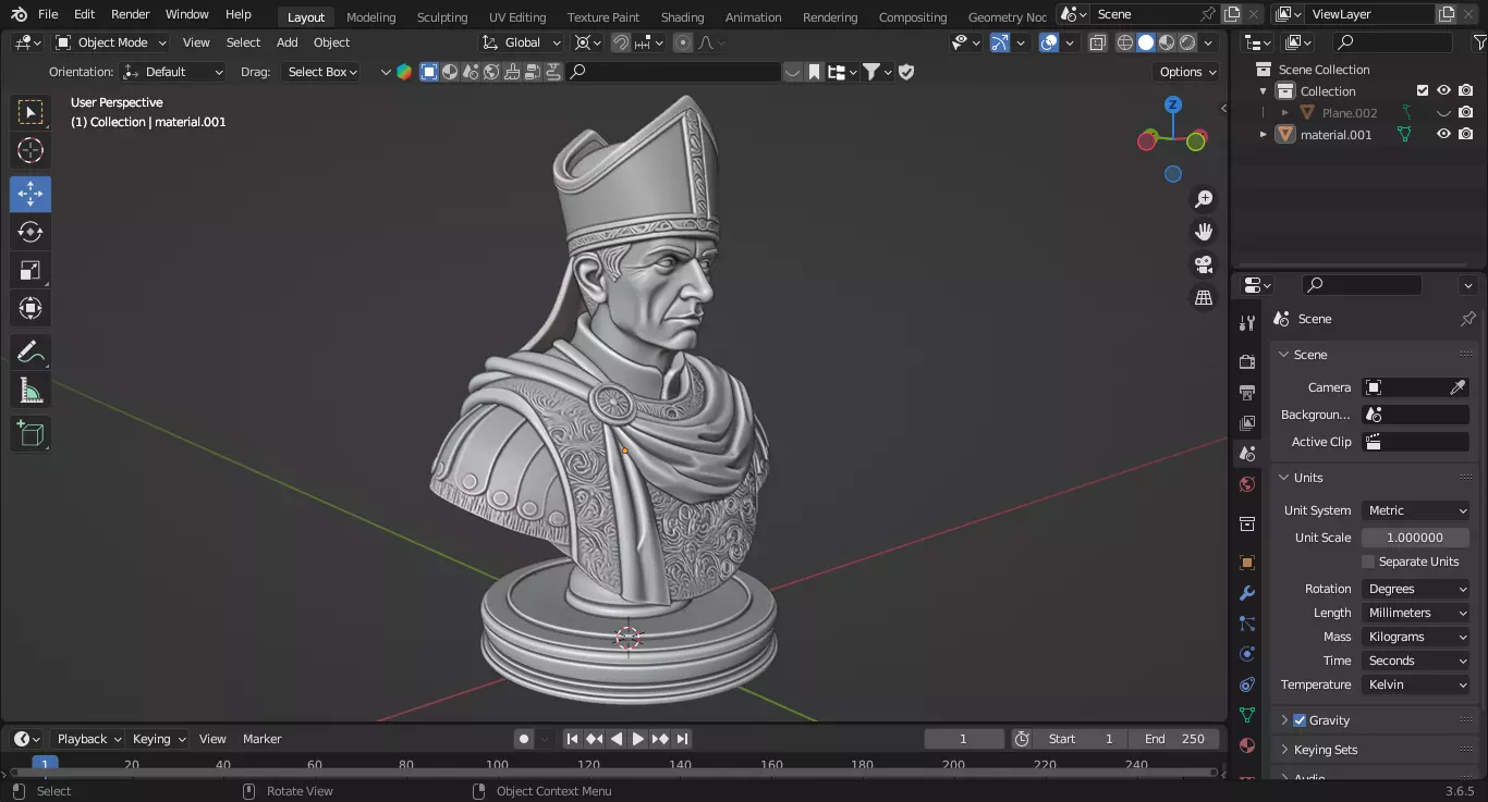 Medieval Roman Bishop Chess Piece 3D print model_3