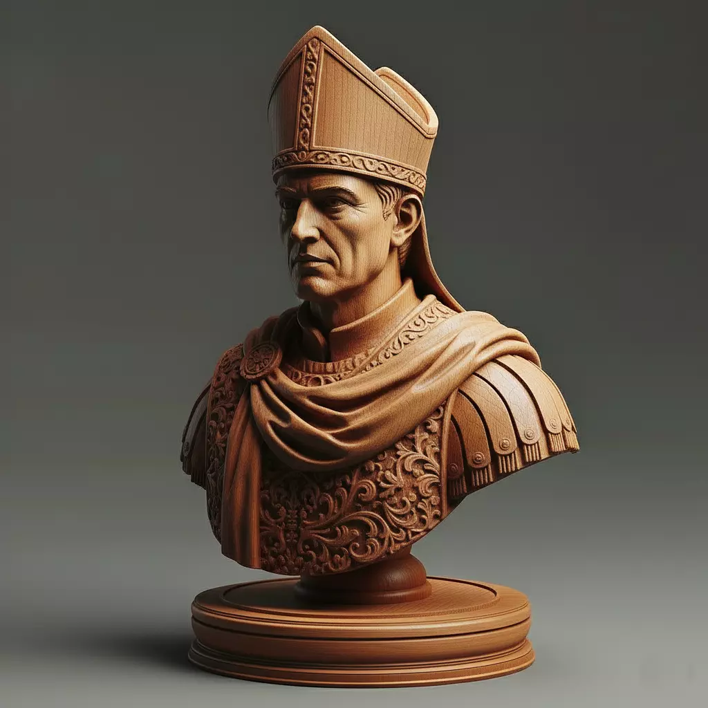 Medieval Roman Bishop Chess Piece 3D print model_0