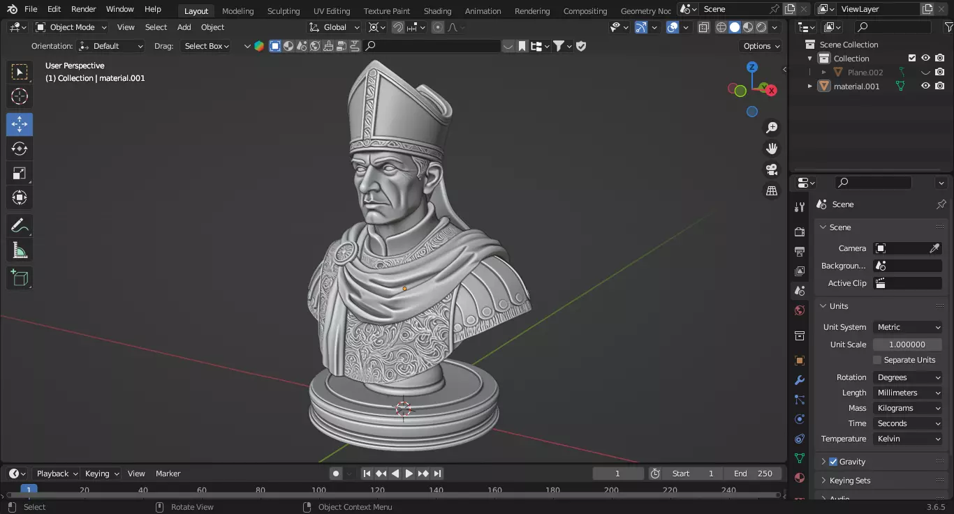 Medieval Roman Bishop Chess Piece 3D print model_1