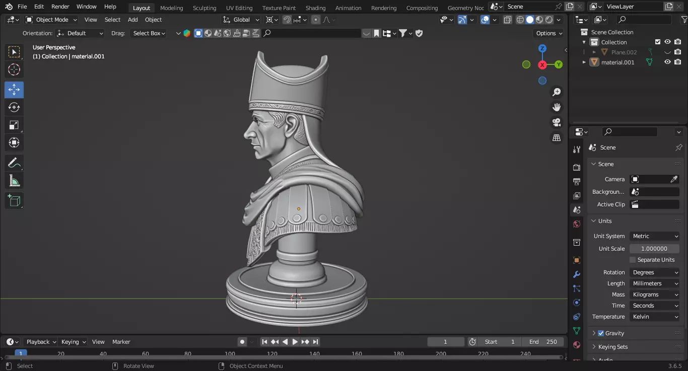 Medieval Roman Bishop Chess Piece 3D print model_4
