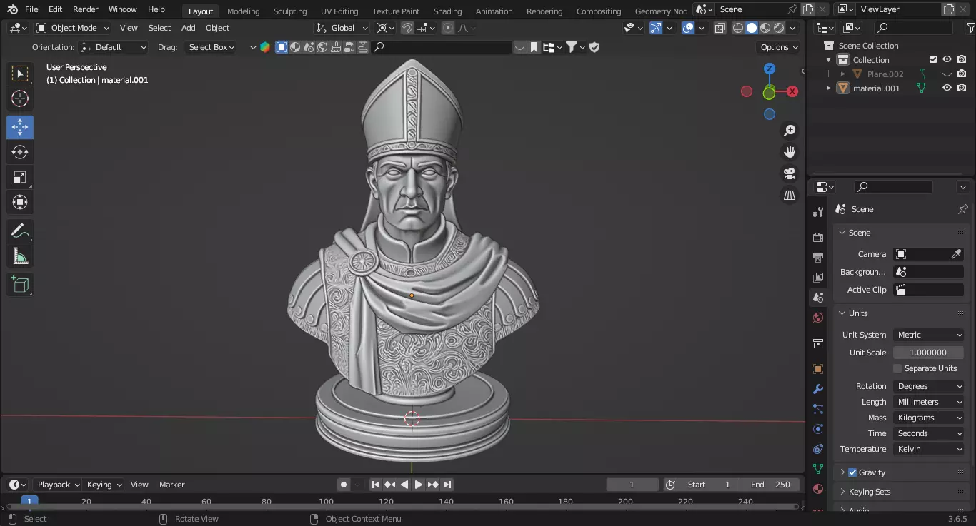 Medieval Roman Bishop Chess Piece 3D print model_2
