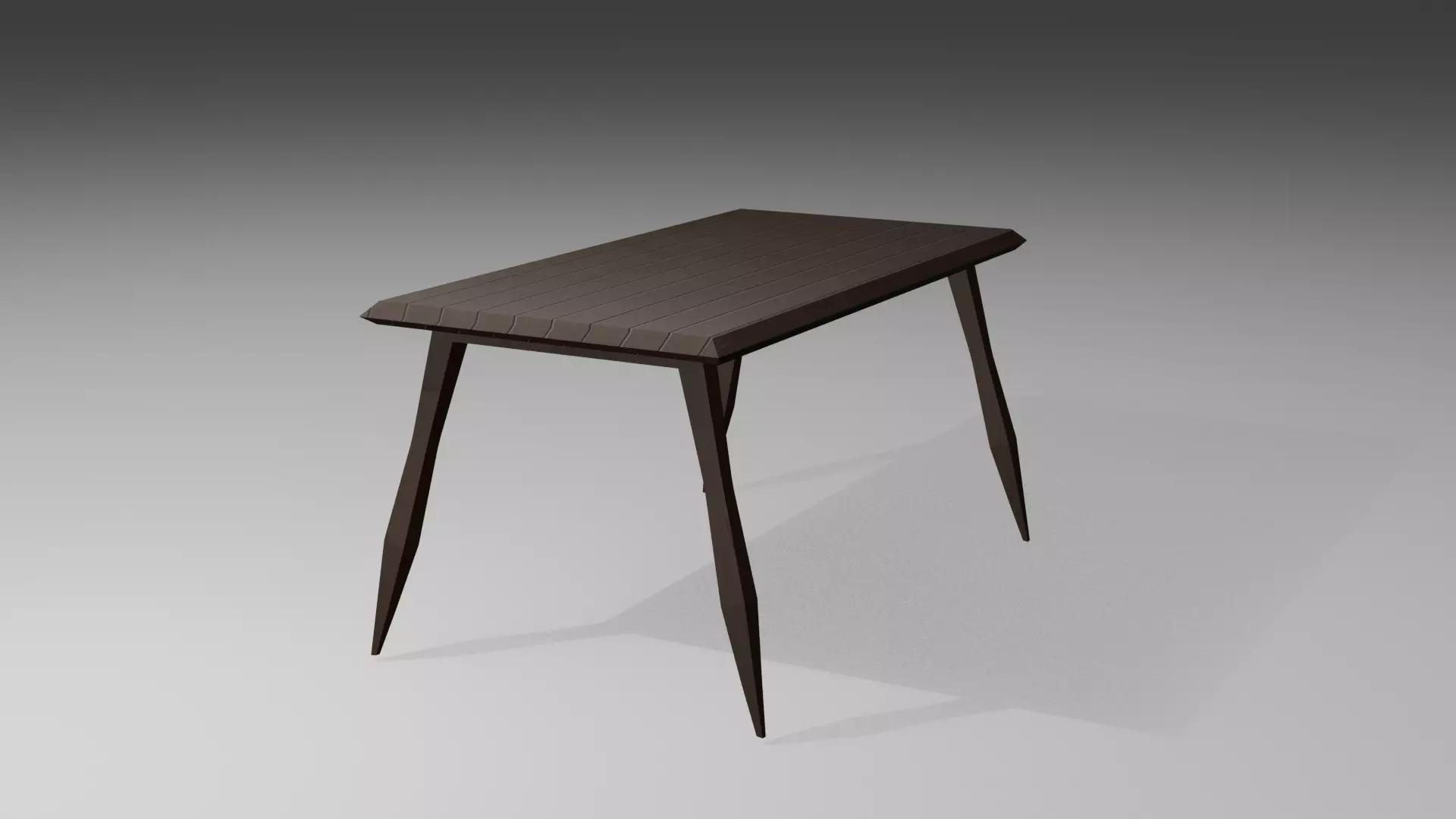Low Poly Wooden Kitchen Table 3d Model Low-poly 3D model_1