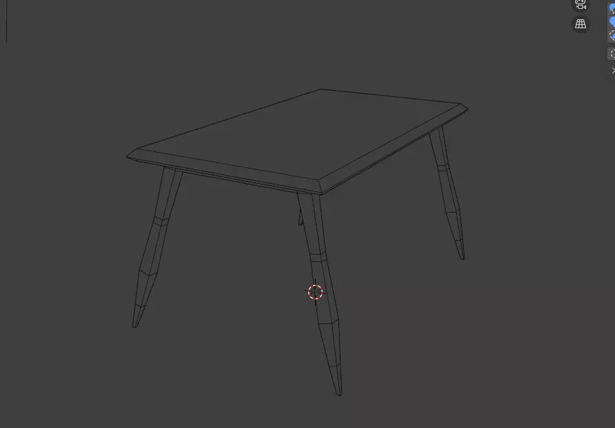Low Poly Wooden Kitchen Table 3d Model Low-poly 3D model_2