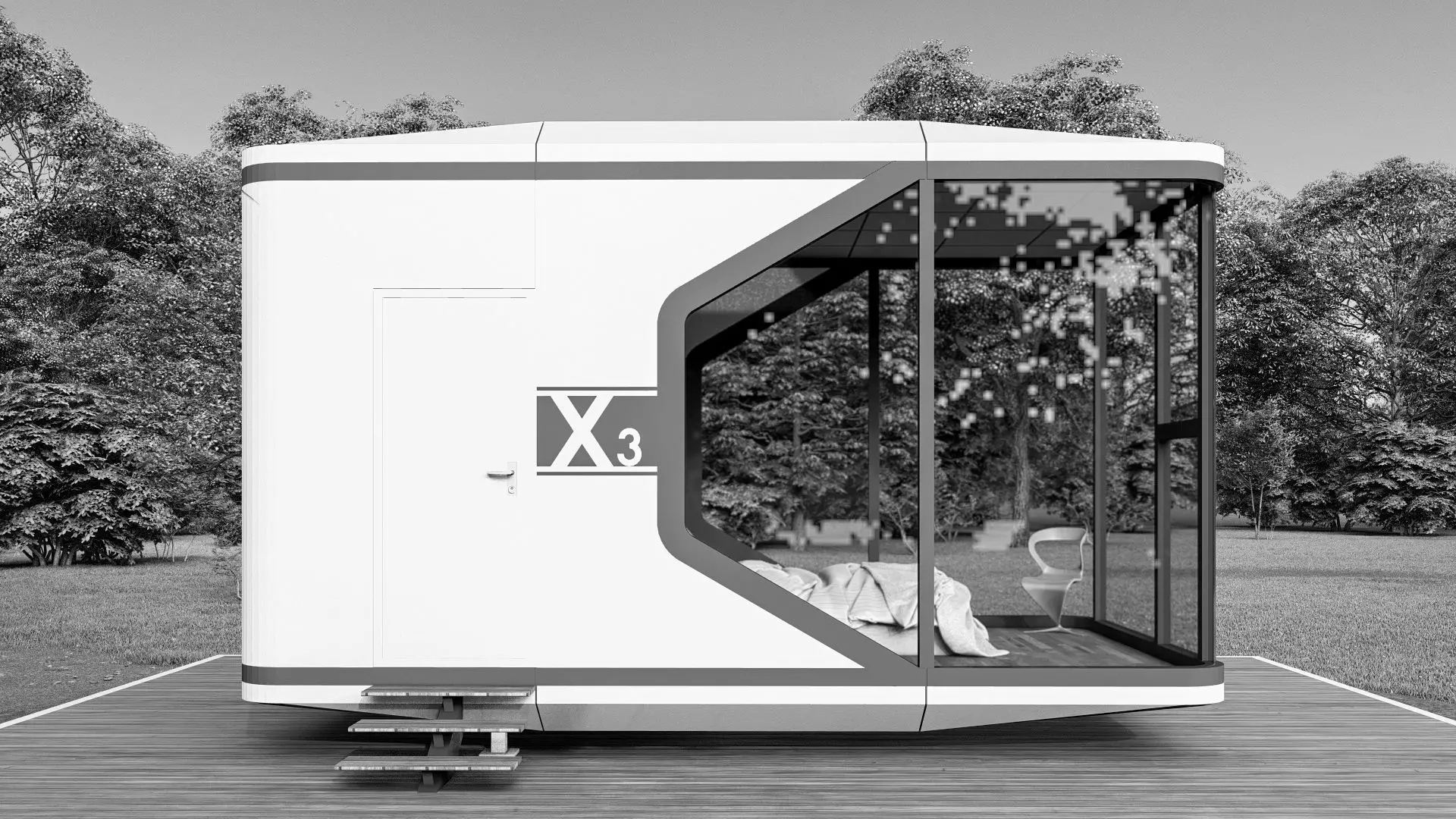 Capsule House X3 3D model_1