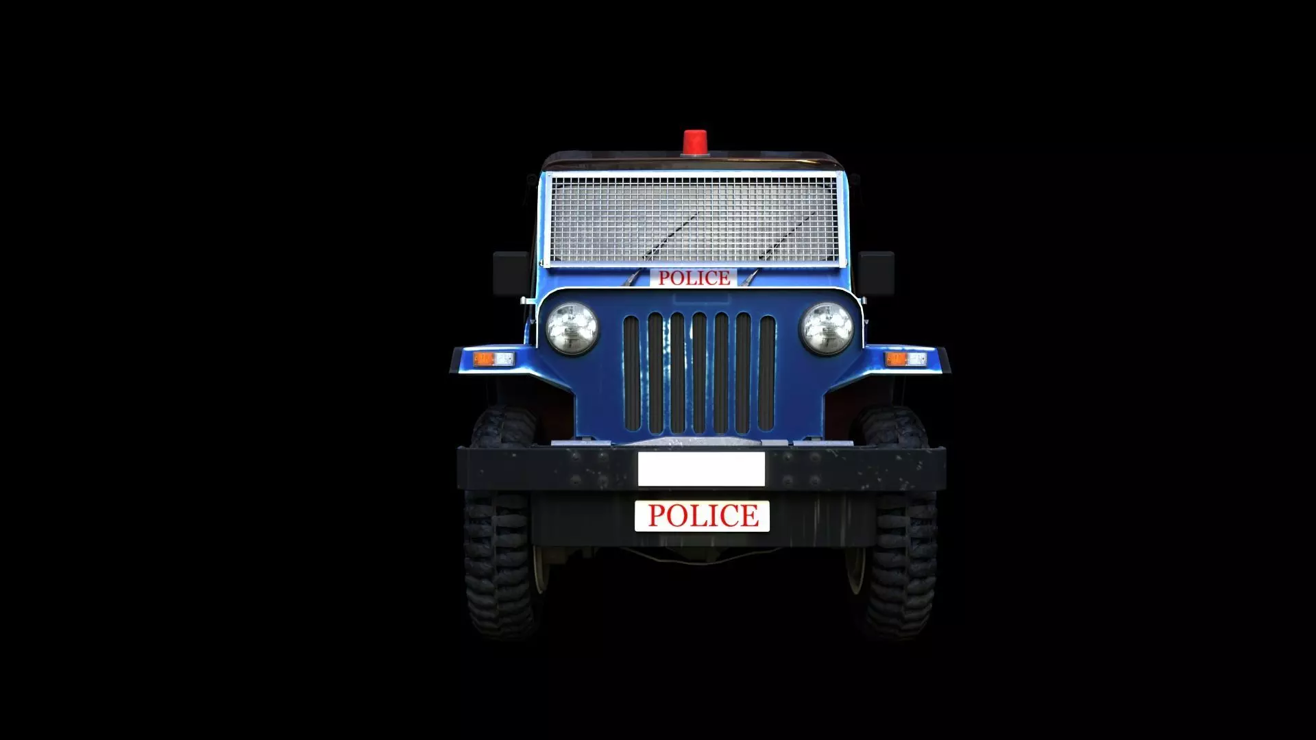 india police jeep 3D model_1