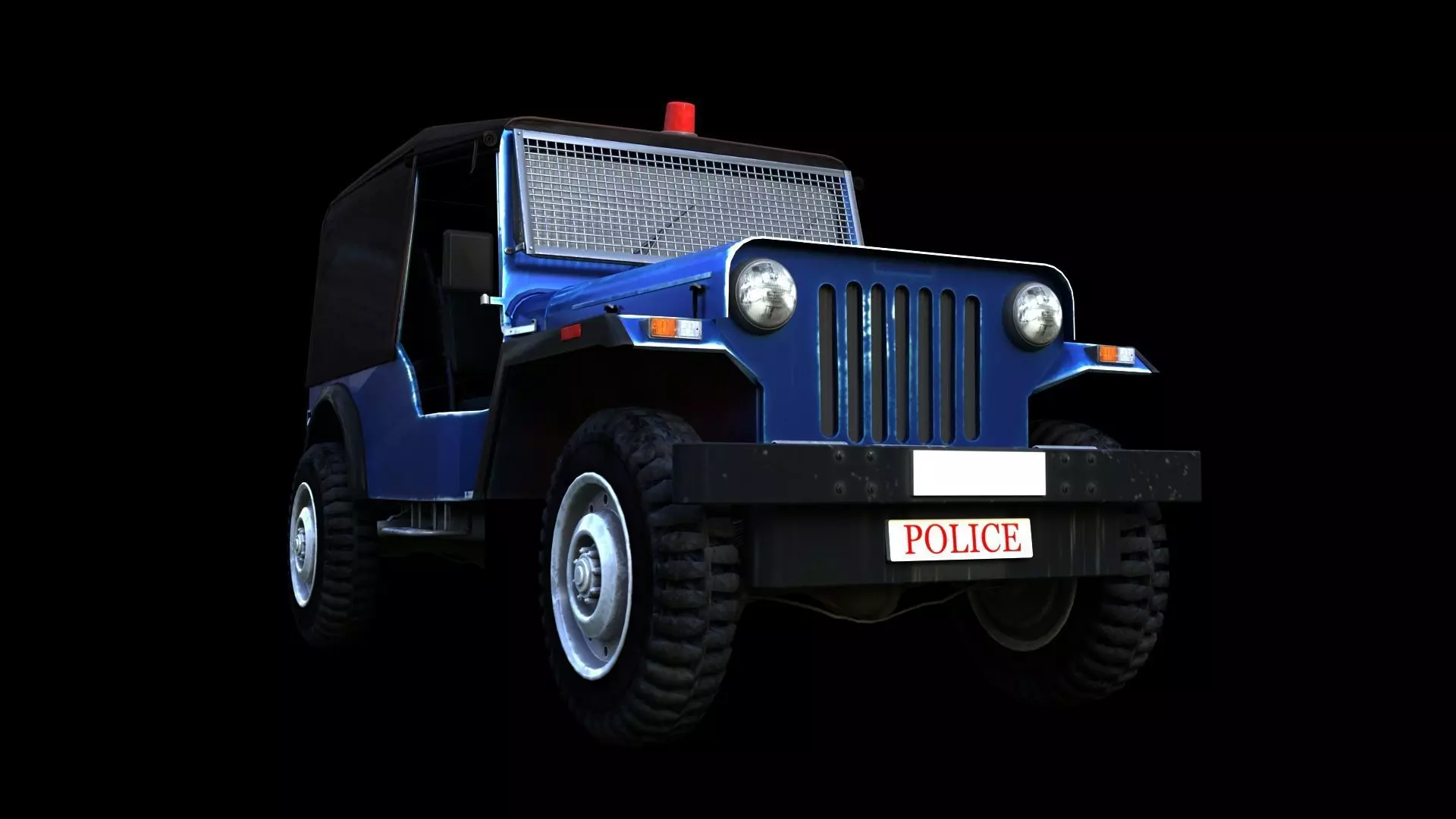 india police jeep 3D model_2
