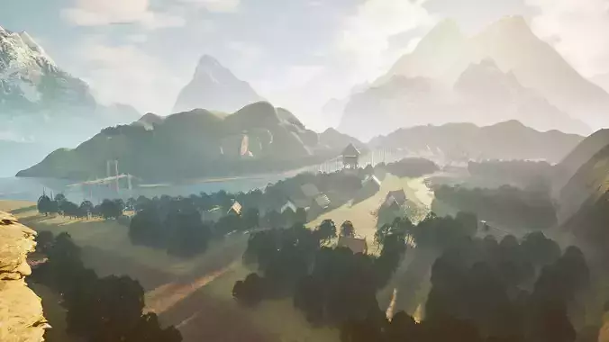 Viking Settlement Environment UE5 Low-poly 3D model