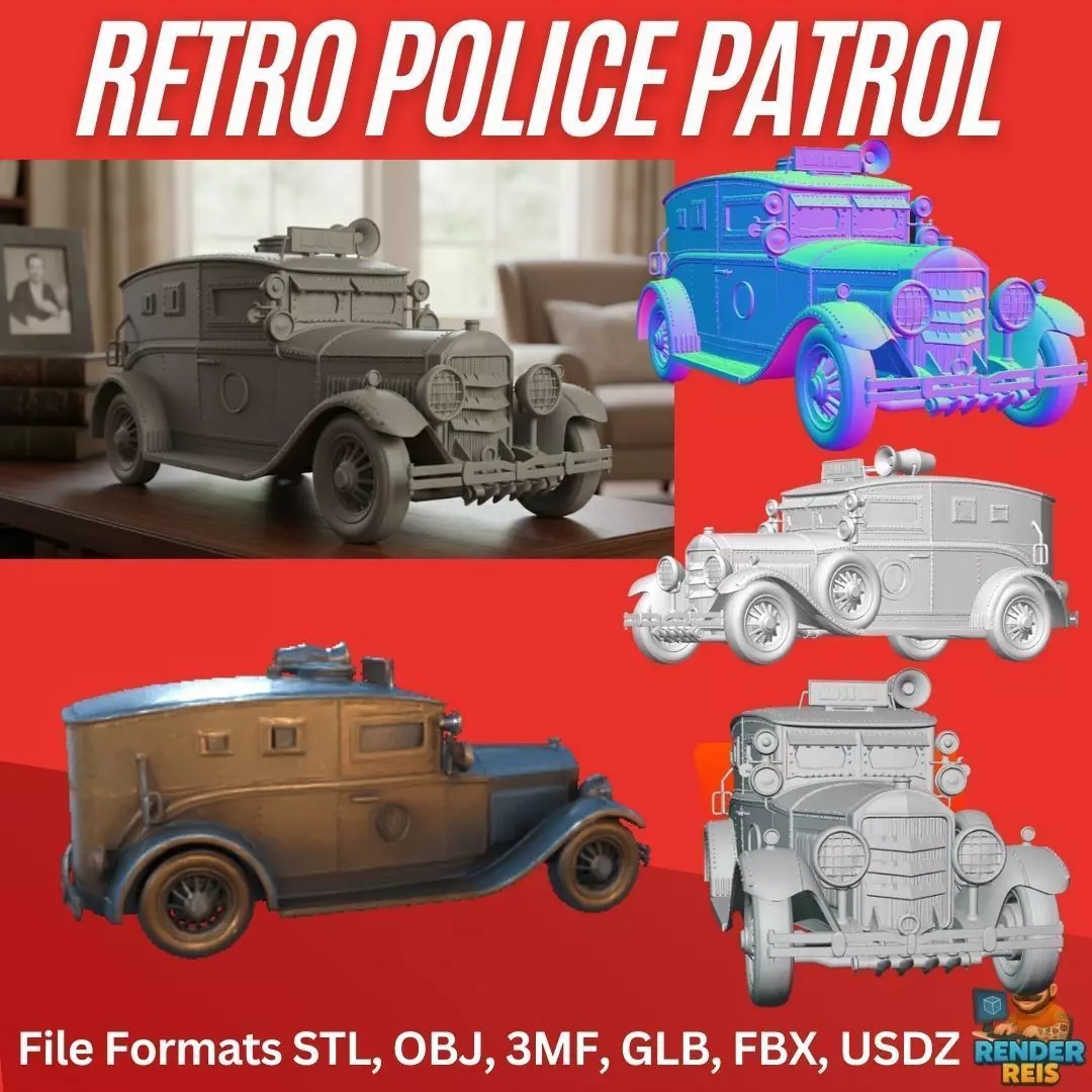 Retro Police Patrol 3D print model_0