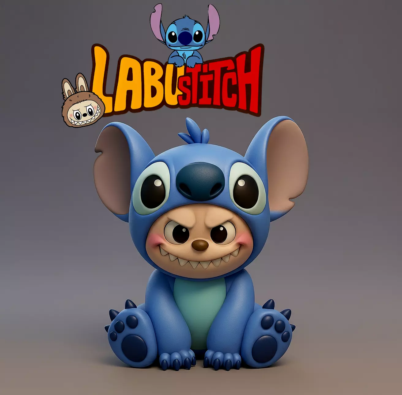 labubu Stitch the monsters disney 3D print model_0