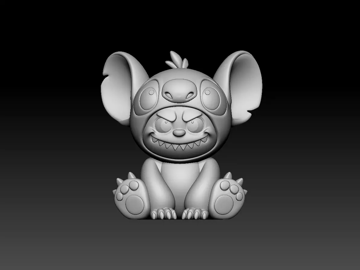 labubu Stitch the monsters disney 3D print model_1