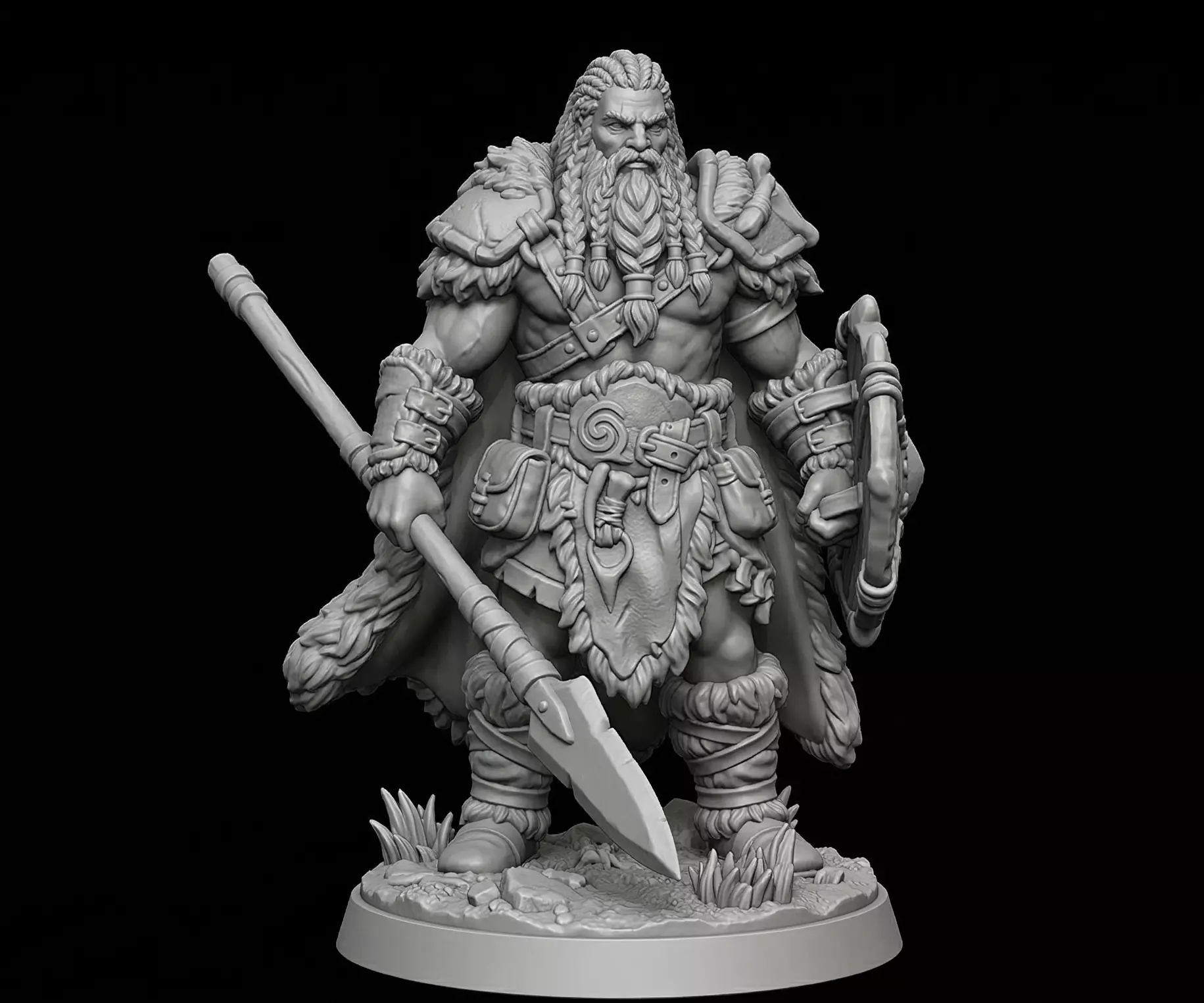 Spear Warrior STL - Nordic Fighter 3D Print RPG Wargame - Garlik 3D print model