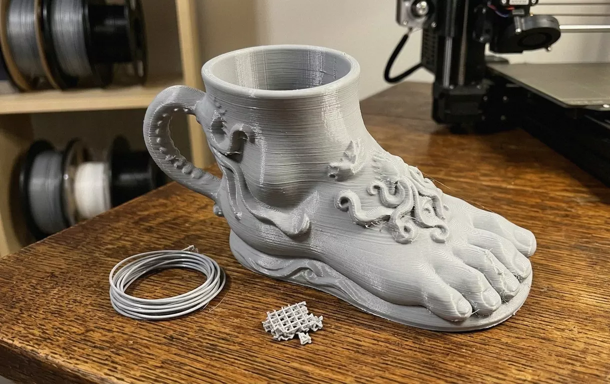 Surrealist foot-shaped coffee mug 3D print model