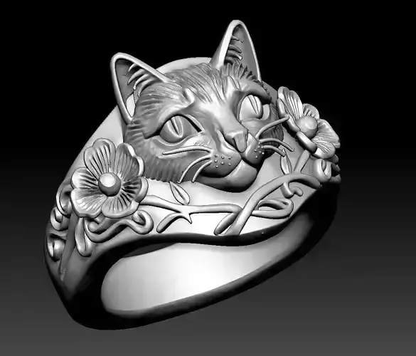 cat ring for 3D print model