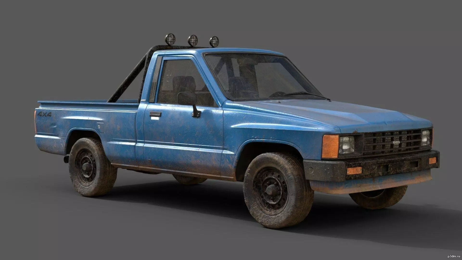 Blue pick up 3D model_0