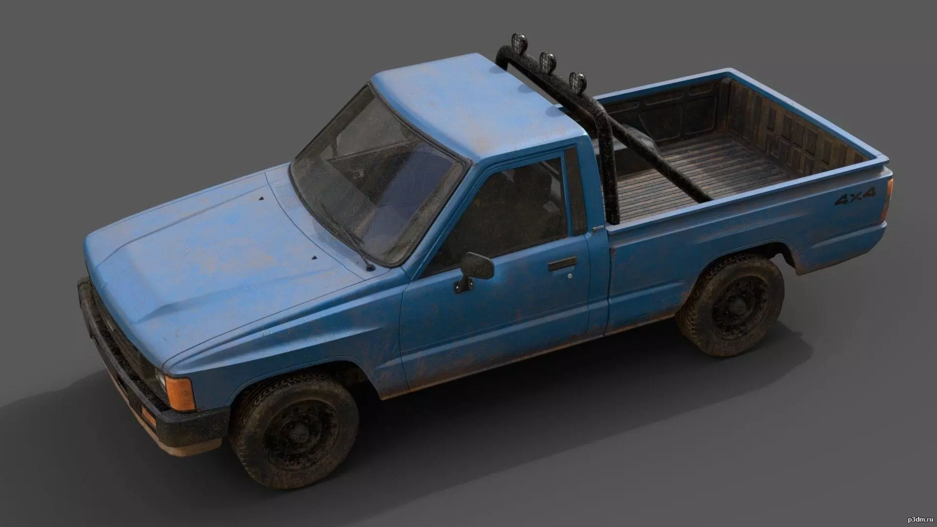 Blue pick up 3D model_1