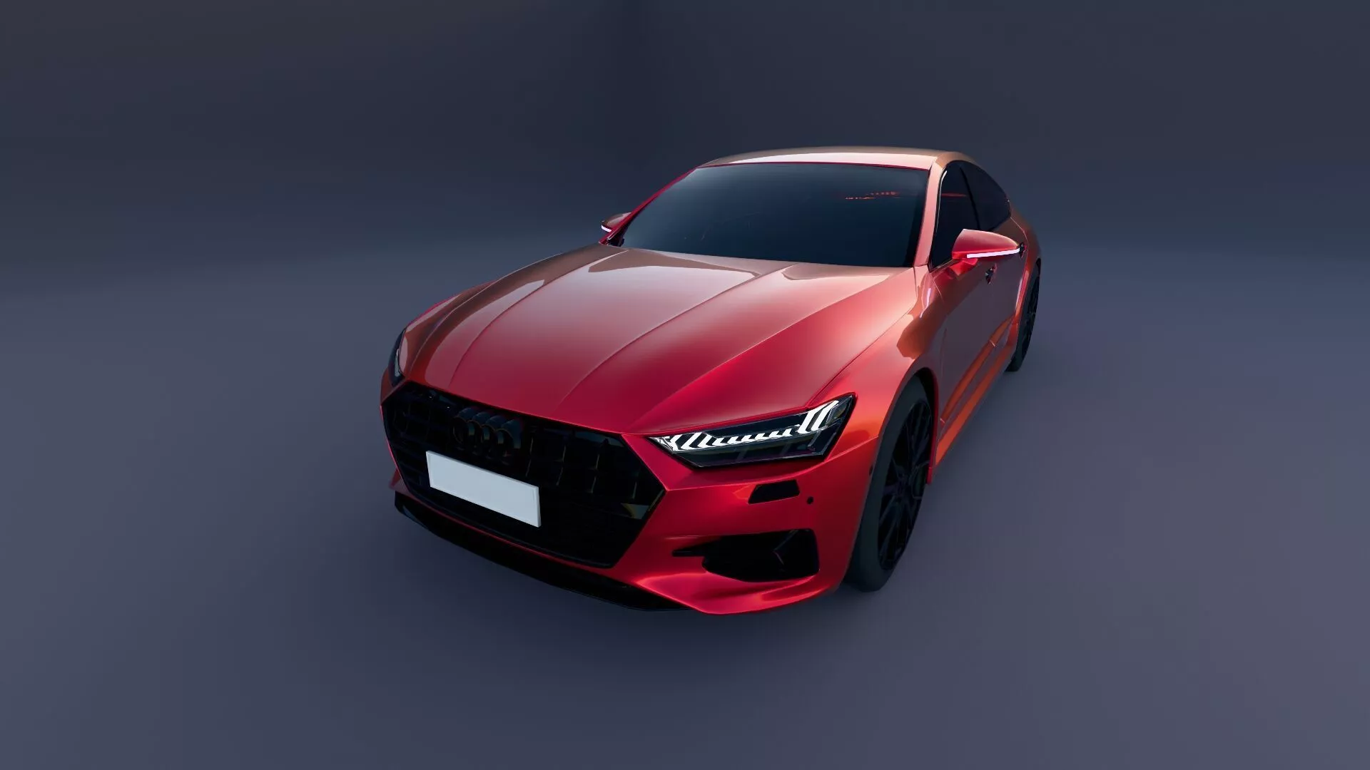 Audi A7 2018 car Low-poly 3D model