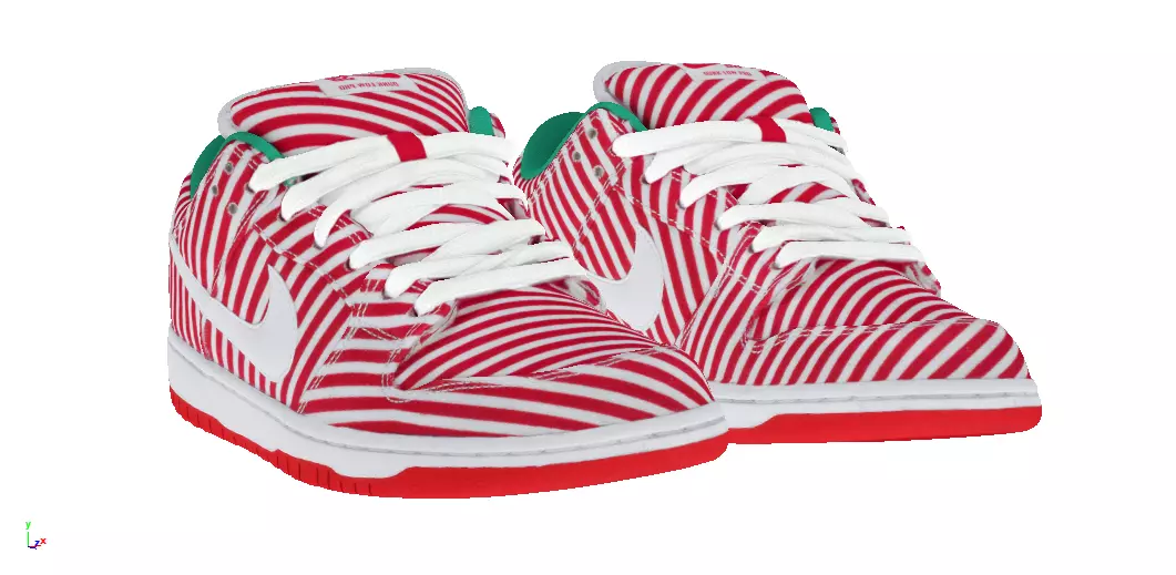 Nike SB Dunk Low Candy Cane Low-poly 3D model