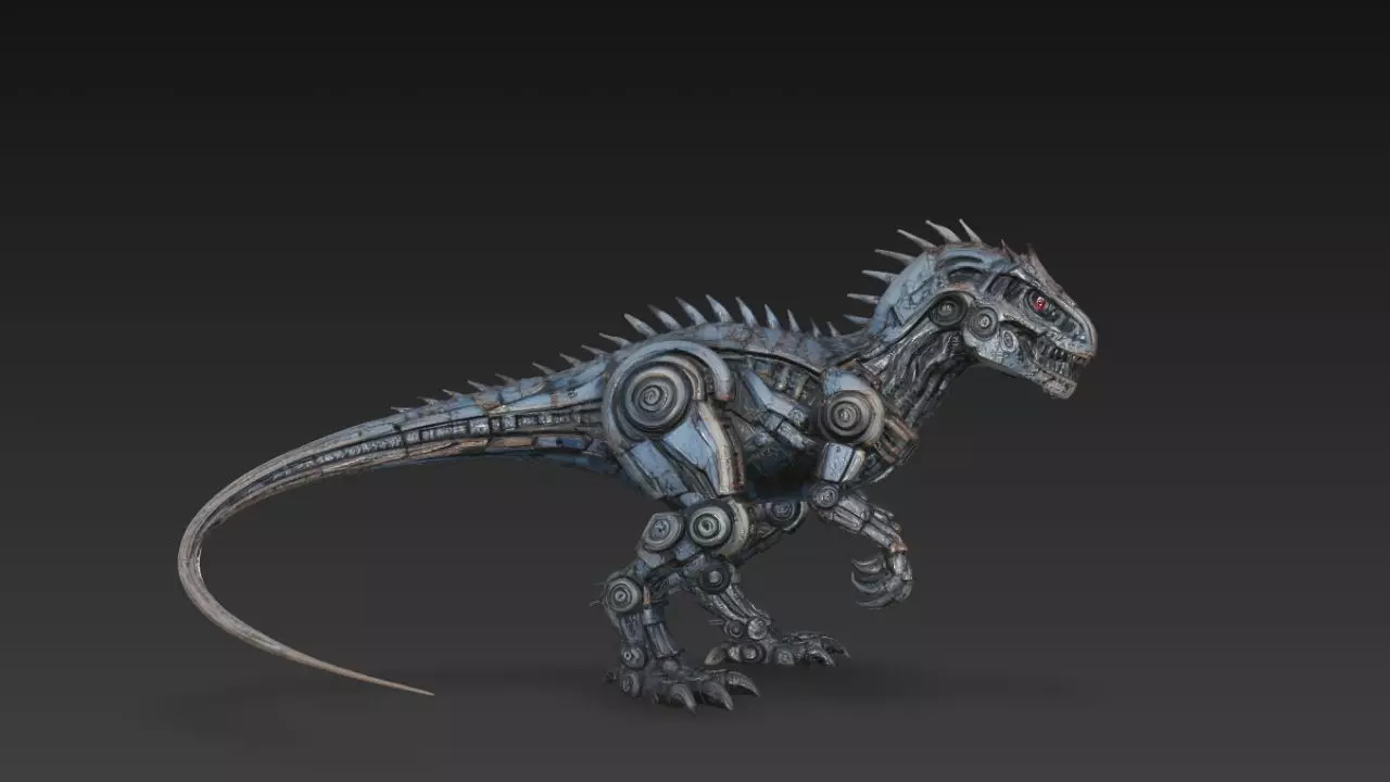 Robotic Dinosaur Ultra Realistic 3D Model Low-poly 3D model_4