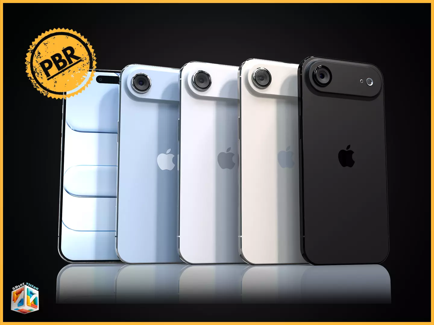 iPhone Air - full 4 Colors Bundle 3D model_3