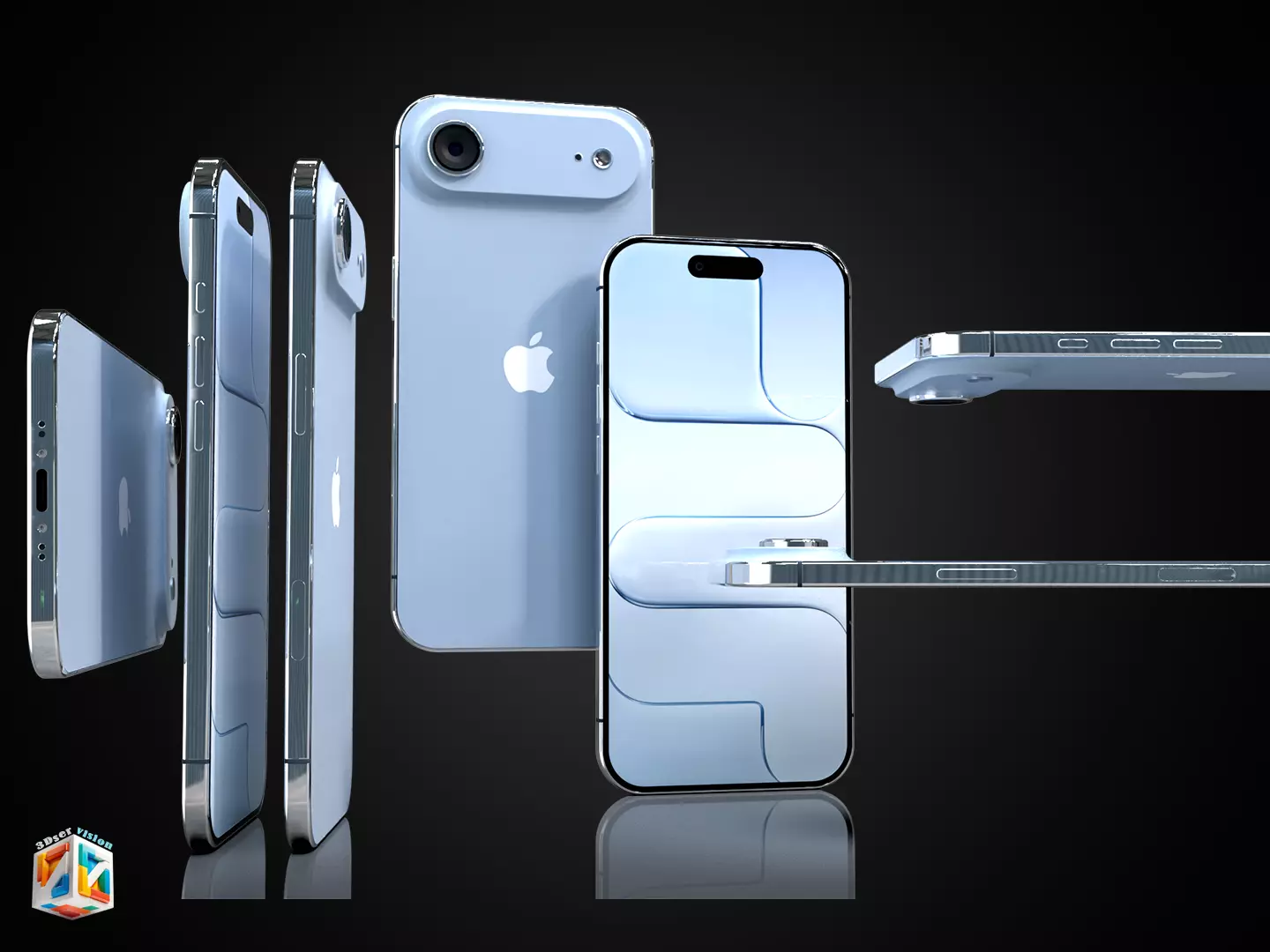 iPhone Air - full 4 Colors Bundle 3D model_6