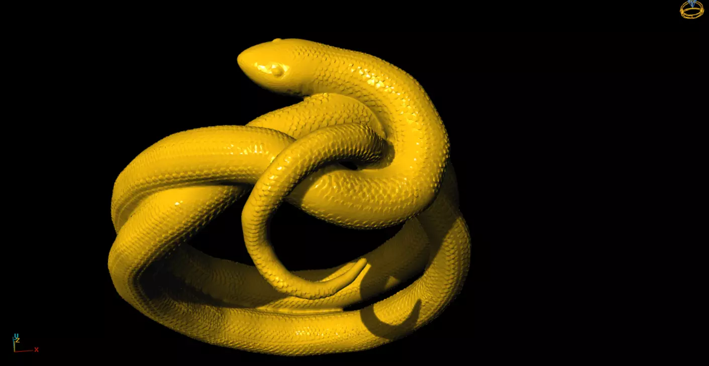 unique snake ring 3D print model_1