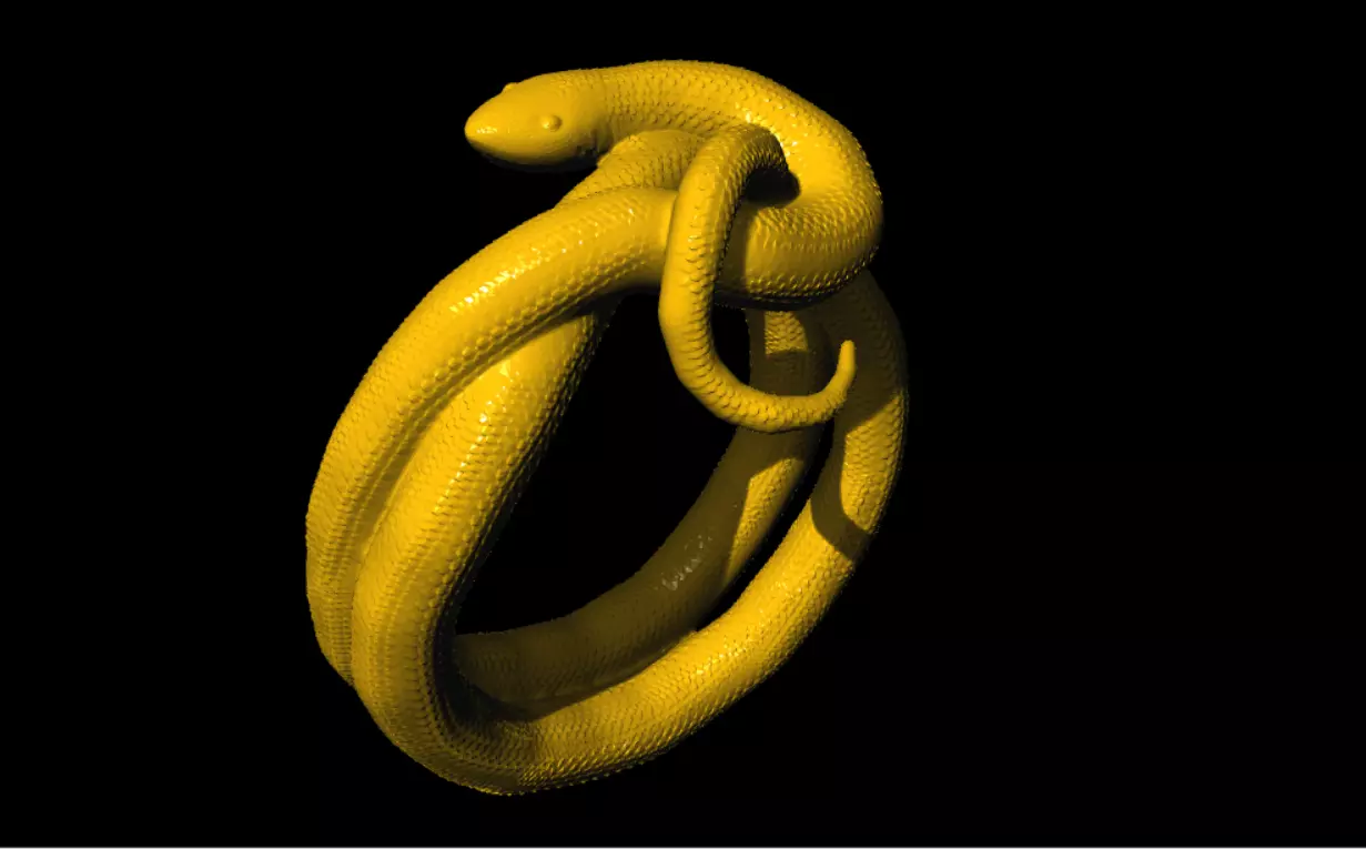 unique snake ring 3D print model_8