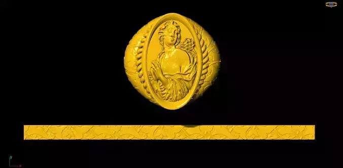 antique ring with classical lady profile