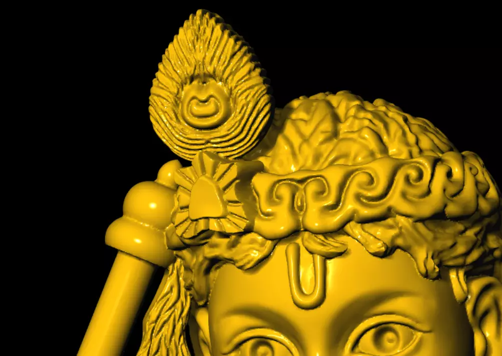 little krishna with cow 3d printed model 3D print model_10