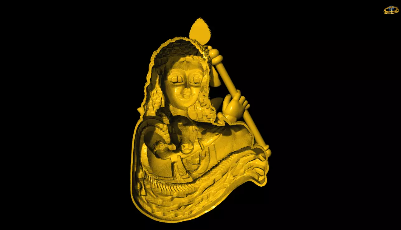 little krishna with cow 3d printed model 3D print model_9