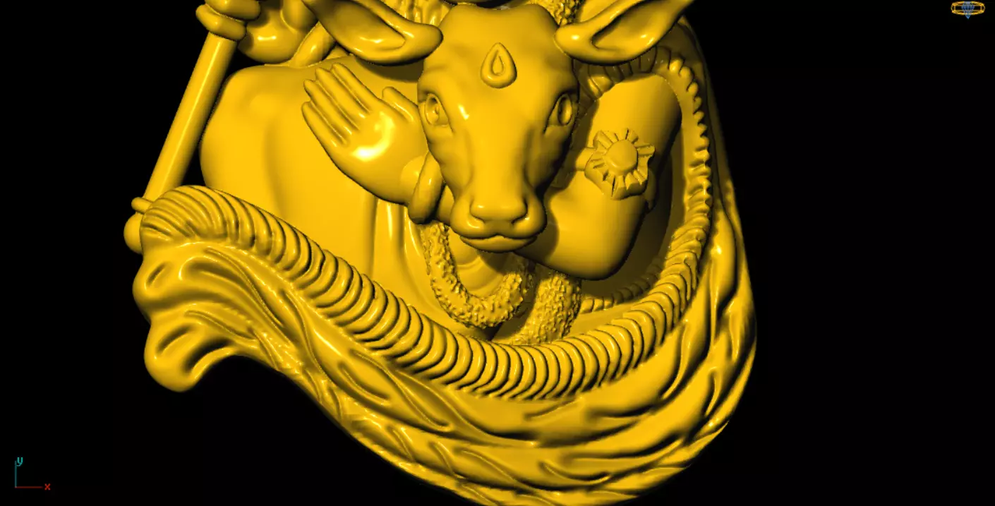 little krishna with cow 3d printed model 3D print model_8