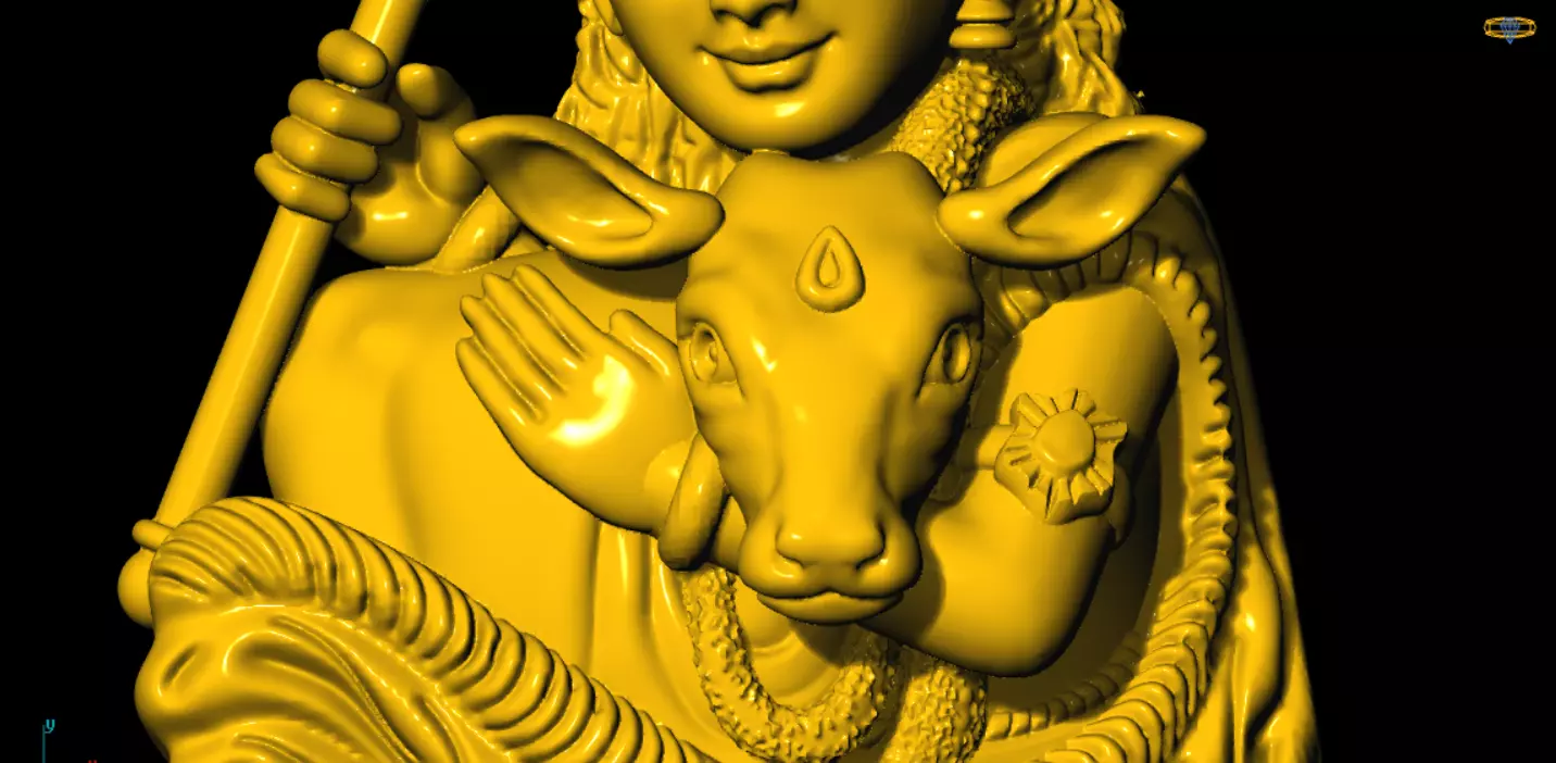little krishna with cow 3d printed model 3D print model_7