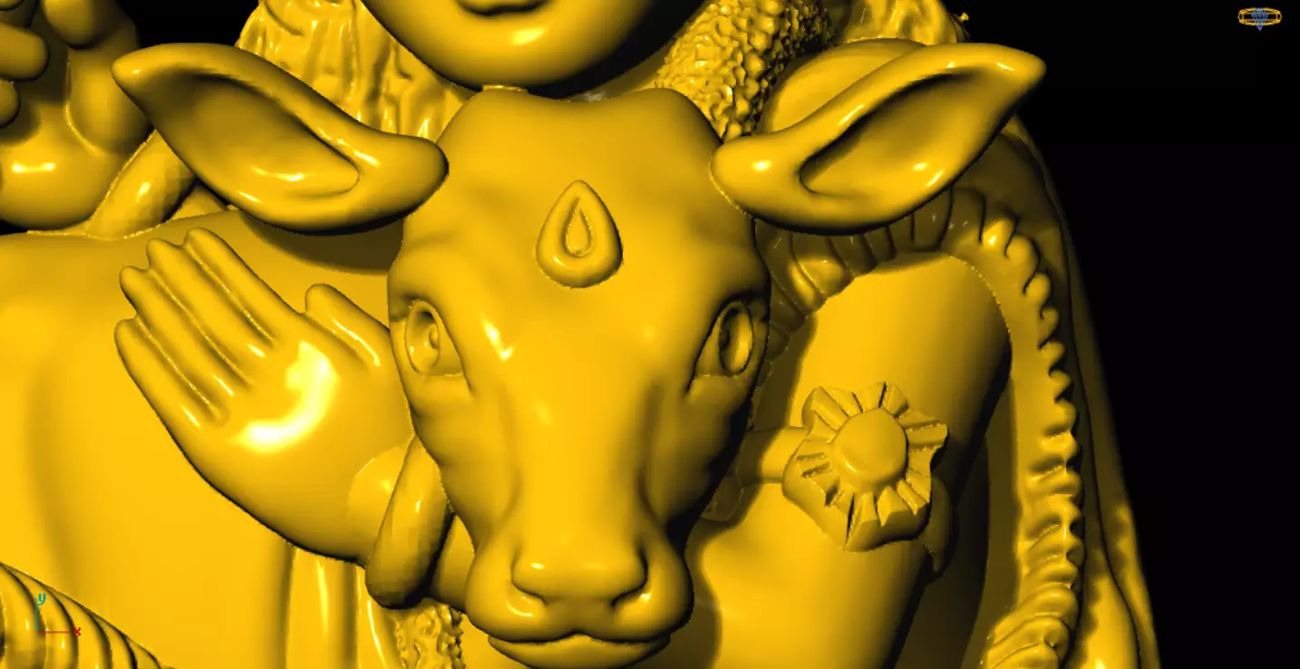 little krishna with cow 3d printed model 3D print model_12