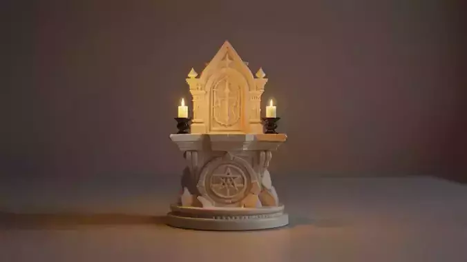 Mini Gothic Altar with Candles - Fantasy Halloween Prop
