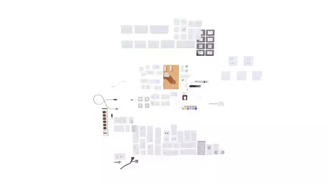 3D Electrical Outlets and Power Accessories Collection Low-poly 3D model