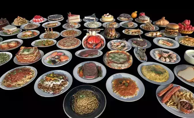 Food Pack Low-poly 3D model 6
