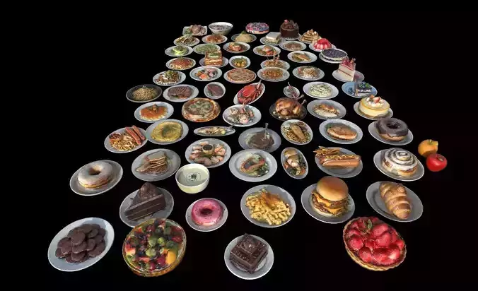 Food Pack Low-poly 3D model 4