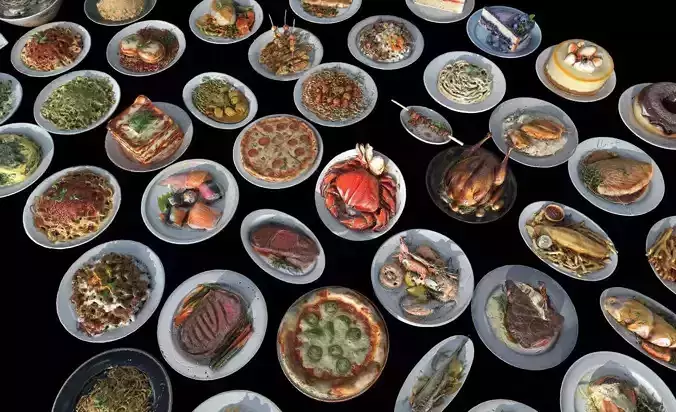 Food Pack Low-poly 3D model 7