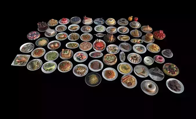 Food Pack Low-poly 3D model 2