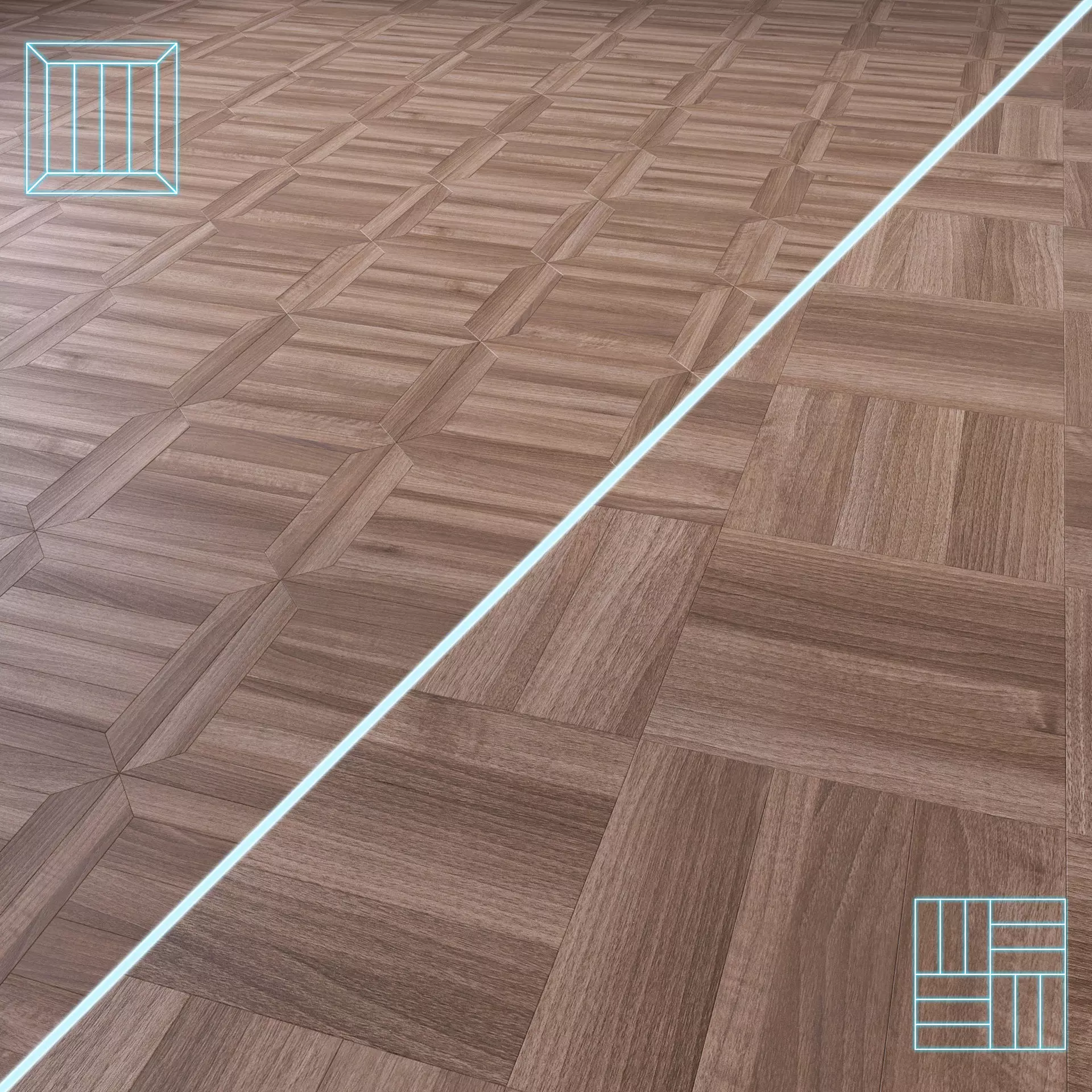 Parquet - Laminate - Wooden floor 2 in 1 Low-poly 3D model