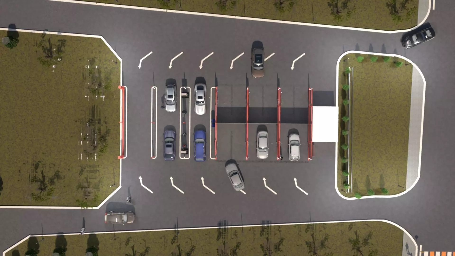 3D Car Wash Station with Vehicles 3D model_4