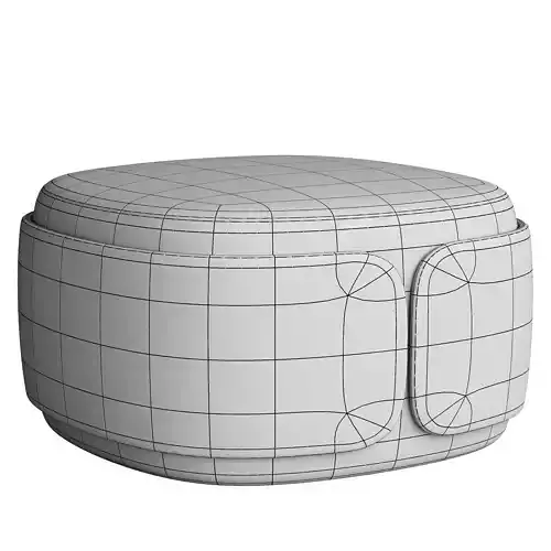 Dolly Ottoman Low-poly 3D model 7