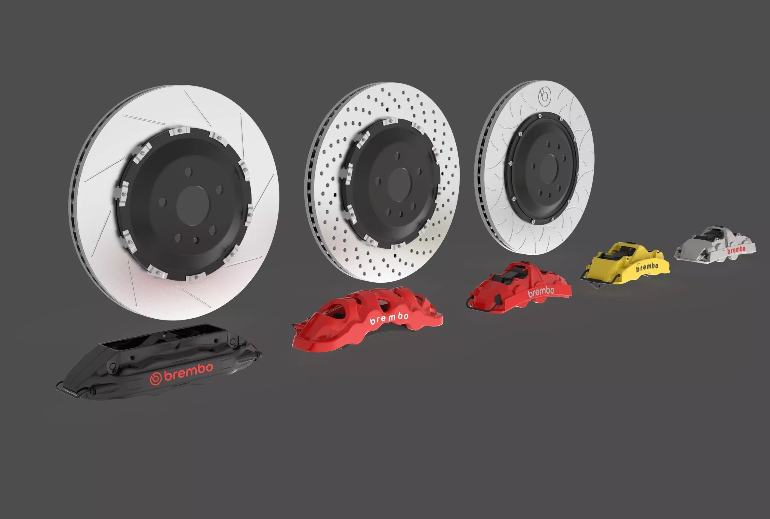 Brembo Brake Disc and Caliper Set 3D model_1