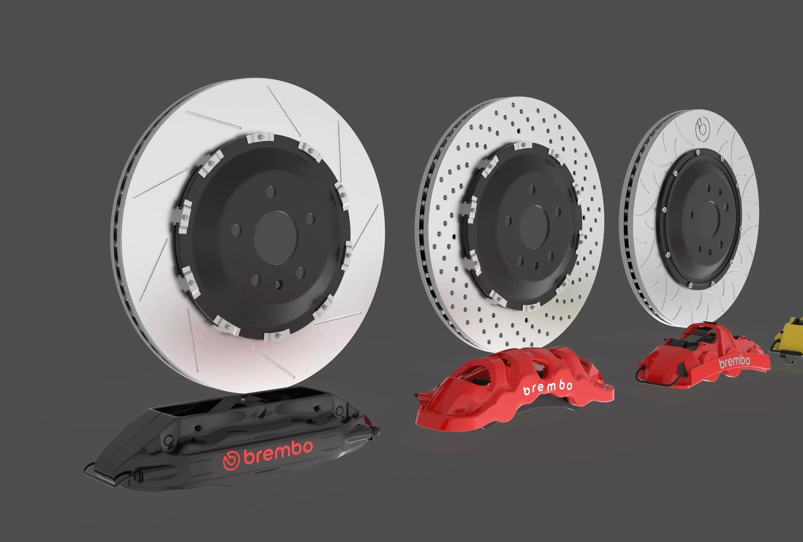 Brembo Brake Disc and Caliper Set 3D model_2