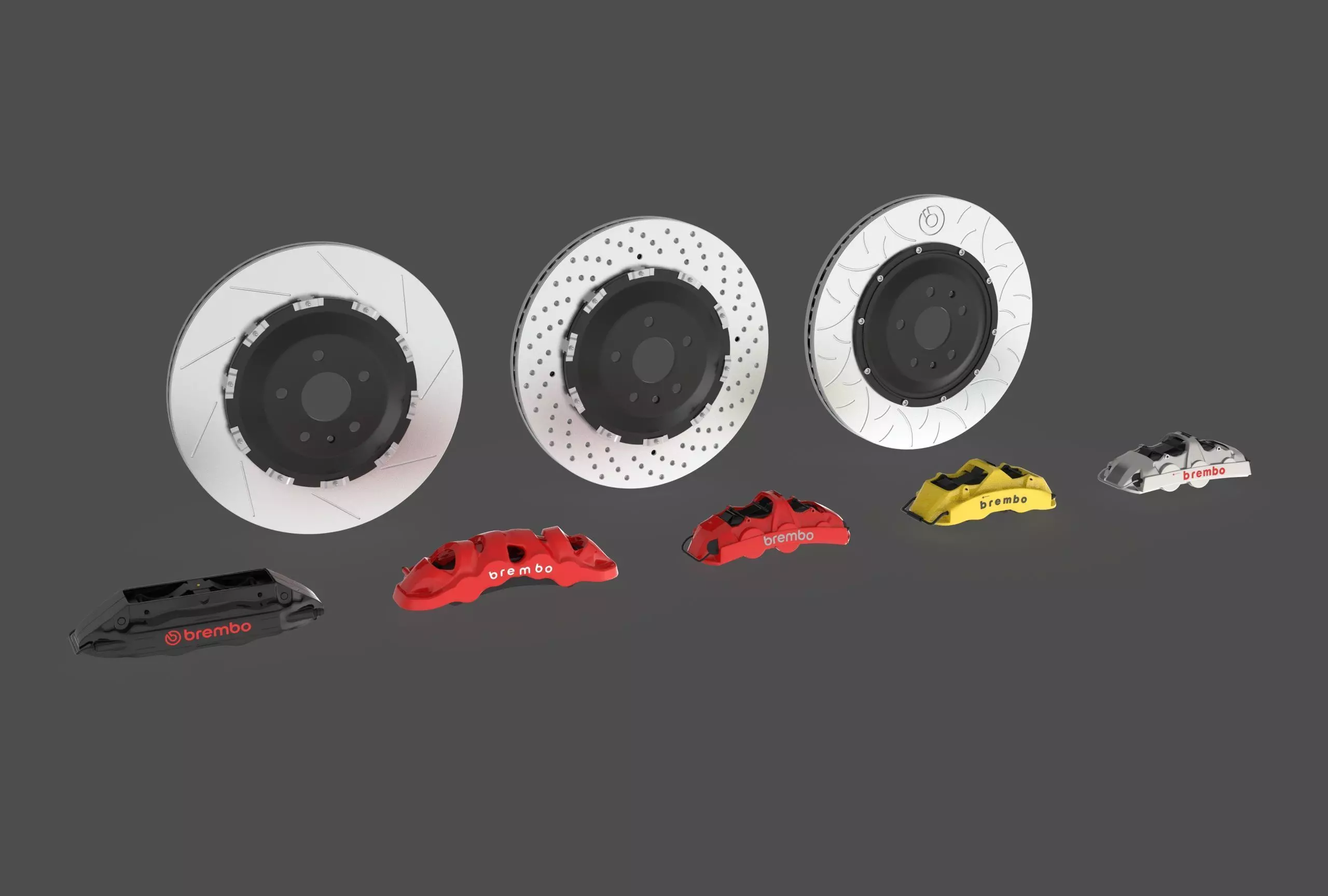 Brembo Brake Disc and Caliper Set 3D model_0