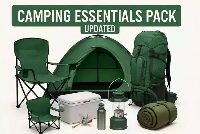 Camping  Pack 3D Model Pack 11 models Low And High Poly 