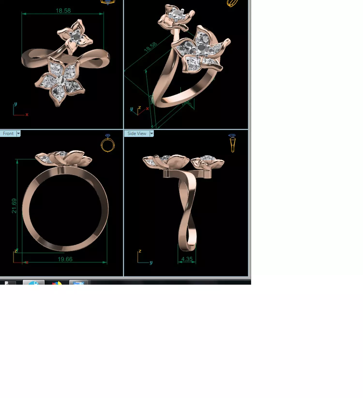 Women Ring Render 3dm STL MTL SLC JCD OBJ FBX Details 3D print model_11