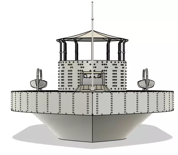 USS Monitor RC Model 1-72 3D print model_1