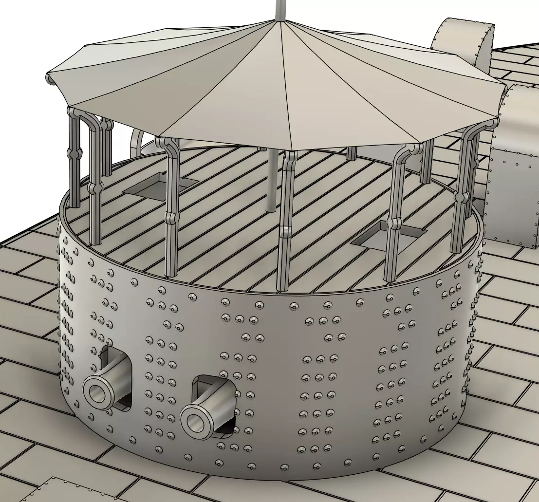 USS Monitor RC Model 1-72 3D print model_9