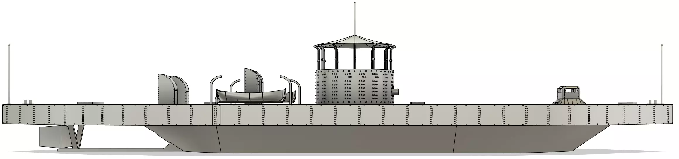 USS Monitor RC Model 1-72 3D print model_4