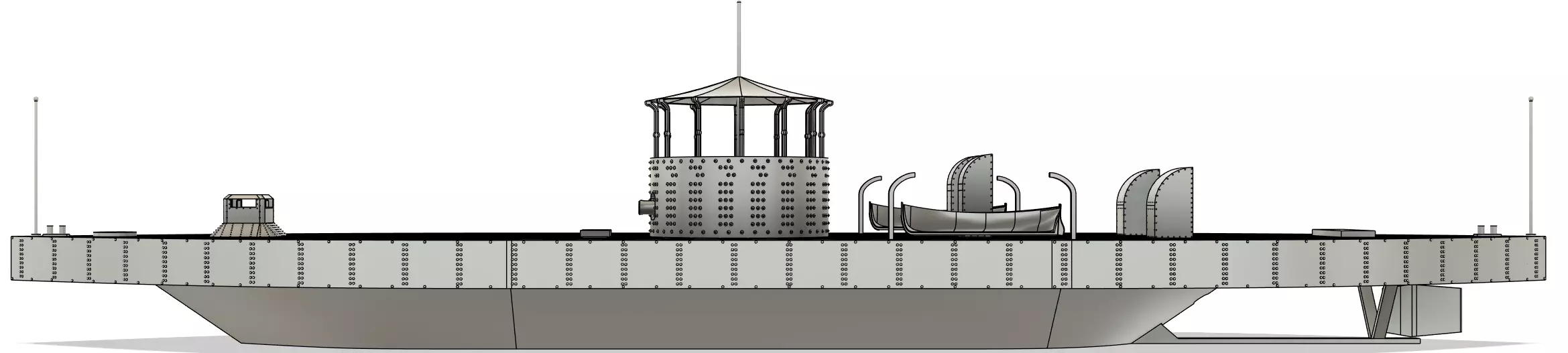 USS Monitor RC Model 1-72 3D print model_2